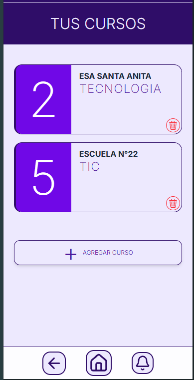 Sección 1 - Cursos cargados